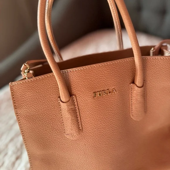 Furla Beige Leather Tote